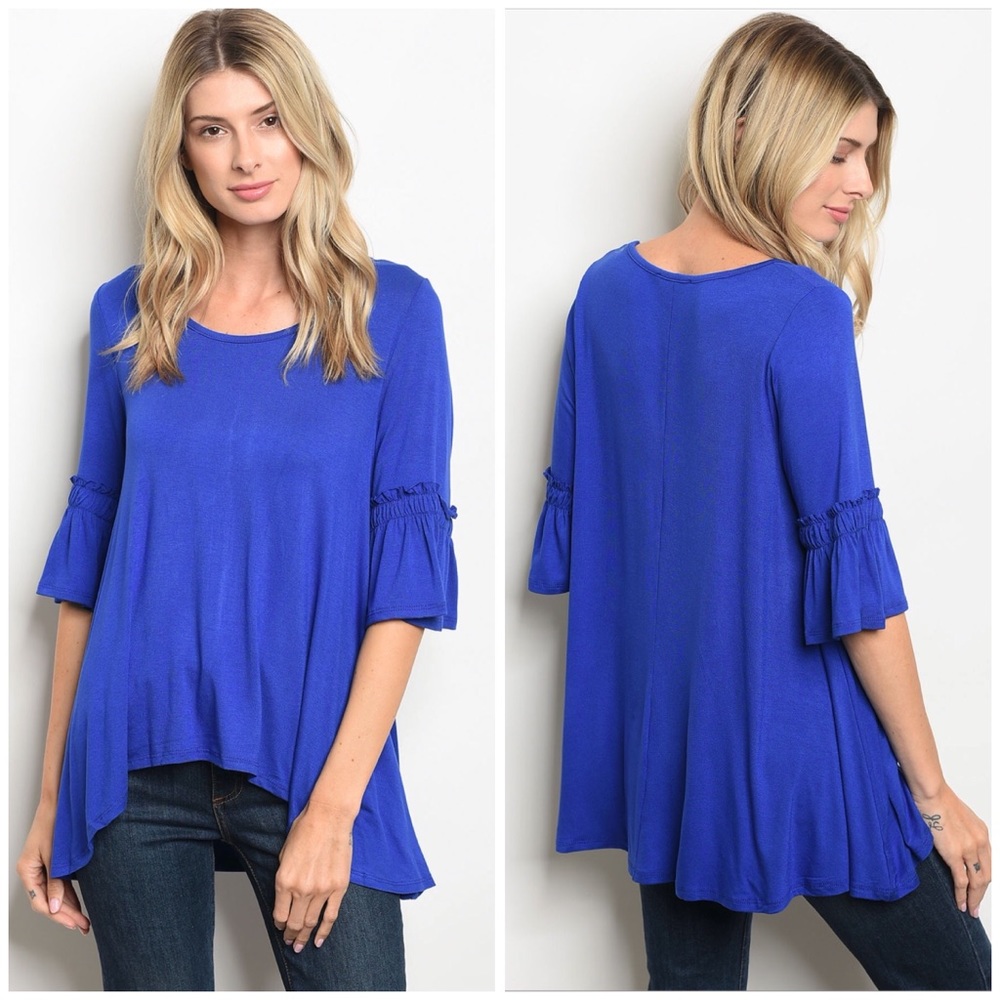 Royal Blue 3/4 Sleeve Top